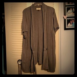 Heavier grey cardigan sweater